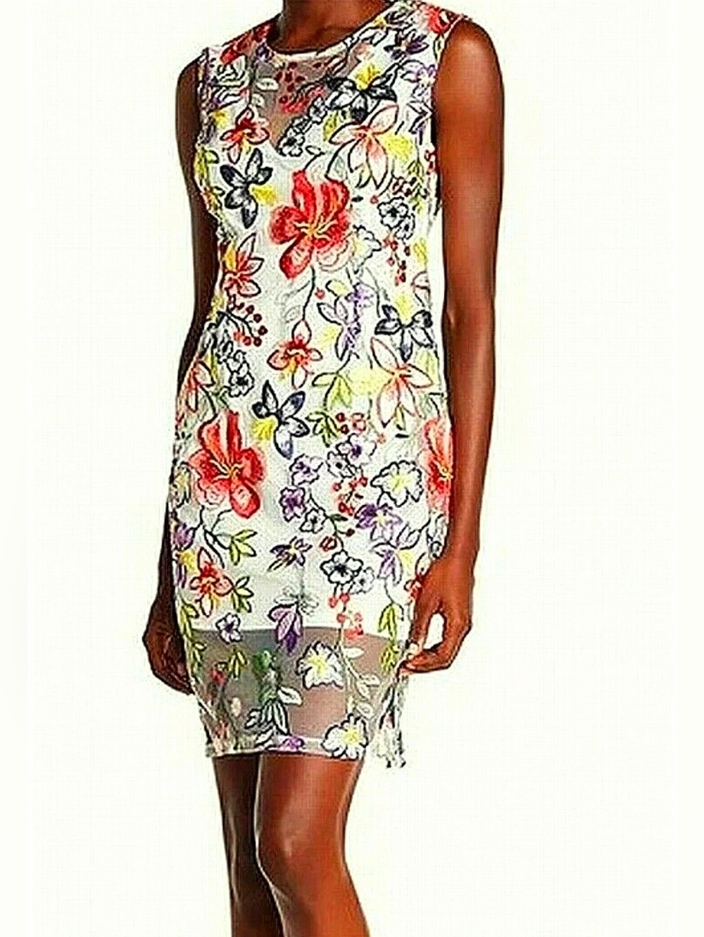 NEW w/tags Alexia Admor Multicolor Floral Embroidered Sheath Dress Sz 6 NWT